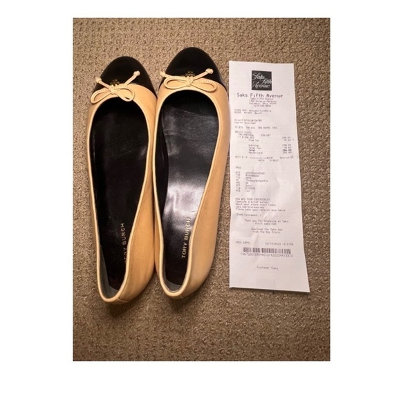 Tory Burch Tan and Black Round Toe Ballet Flat (Womens 8.5) - Picture 10 of 10